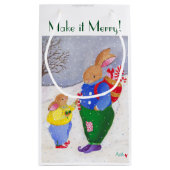 kerstmandje Bunny Gift Bag Klein Cadeauzakje (Achterkant)