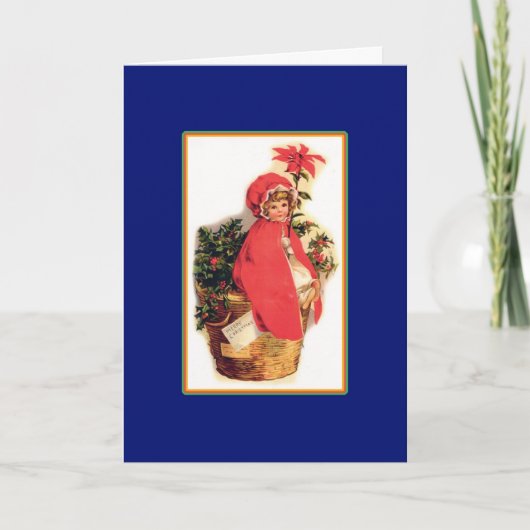 kerstmandje -  kaart (Voorkant)