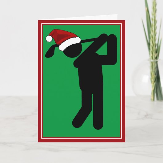 kerstmangolfer - Golfsymbool Feestdagen Kaart (Voorkant)