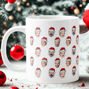 Kerstmanhoed Aangepaste gezichten van het gezin 4 Grote Koffiekop