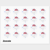 Kerstmanhoed - bidkaarslabel ronde sticker (Vel)