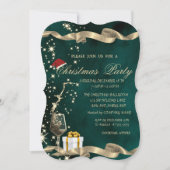 Kerstmanhoed, Glas, Groene Corporate Kerstmis Kaart (Voorkant)