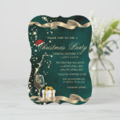 Kerstmanhoed, Glas, Groene Corporate Kerstmis Kaart (Staand voorkant)