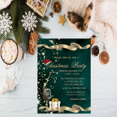 Kerstmanhoed, Glas, Groene Corporate Kerstmis Kaart