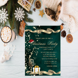 Kerstmanhoed, Glas, Groene Corporate Kerstmis Kaart