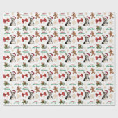 Kerstmanhoed Rat Terrier Hond Kerstmis Cadeaupapier (Vlak)