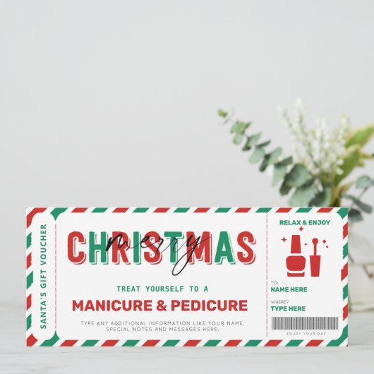 kerstmanicure Gift Voucher Mani Pedi (Staand voorkant)