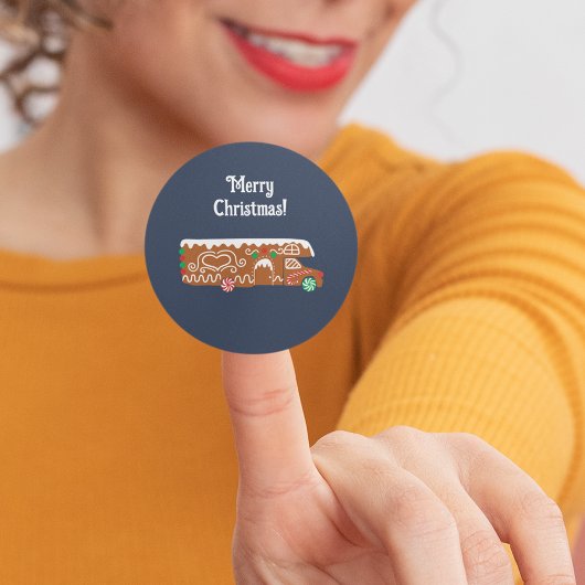 Kerstmanier RV Klasse C Camper Kerstmis Ronde Sticker