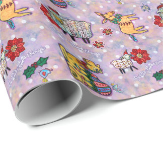 kerstmanierdieren — Verpakkingspapier Cadeaupapier