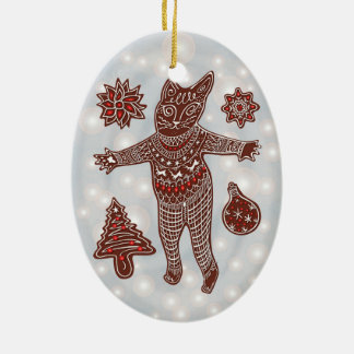 Kerstmanierkat & Koekjes Kerstboom Ornament