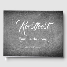Kerstmanifest Schoolbord Stijl Krijtjes Typografie Gastenboek