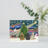 kerstmankerkjes (drie) feestdagenkaart (Staand voorkant)