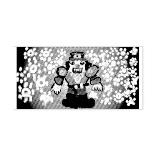 kerstmankertjes rubberstempel (Afrduk)