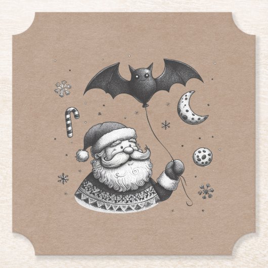 Kerstmanklauw Kartonnen Onderzetters (Voorkant)