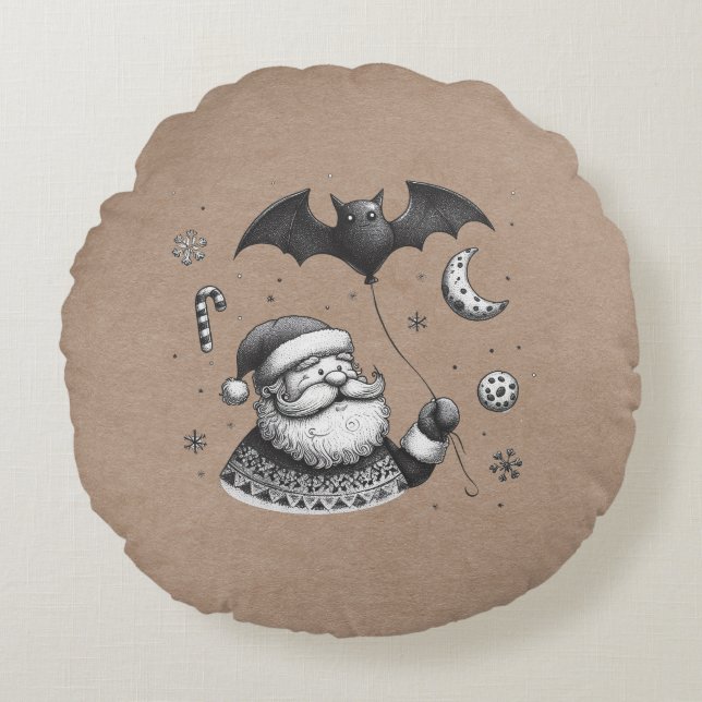 Kerstmanklauw Rond Kussen (Voorkant)