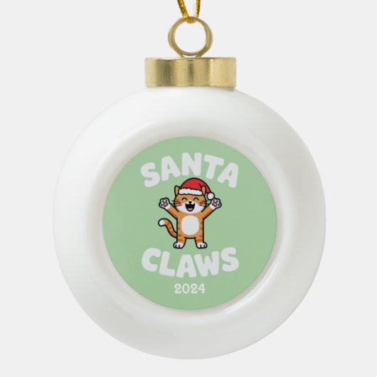 Kerstmanklauwen Keramische Bal Ornament (Voorkant)