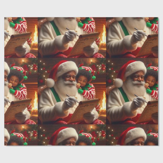 Kerstmanlijst Cadeaupapier (Vlak)