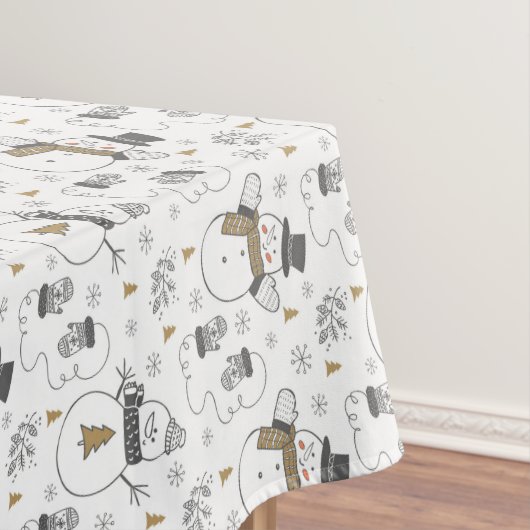 Kerstmannen, bomen en Mittens Tafelkleed (Voorbeeld)