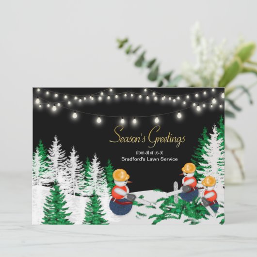 Kerstmannen Bouwnijverheid Kaart (Staand voorkant)