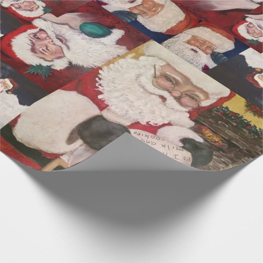 Kerstmannen  cadeaupapier (Hoek)