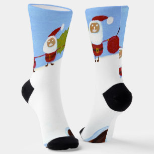 Kerstmannen en Kerstpudding-sokken  Sokken