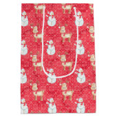 Kerstmannen en rendieren medium cadeauzakje (Achterkant)