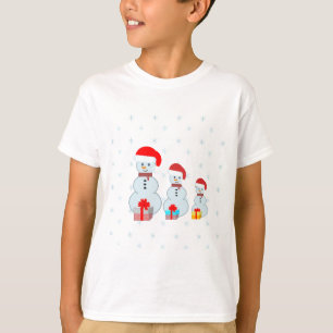 Kerstmannen en sneeuwvlokken t-shirt