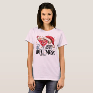 Kerstmannen Favoriete Puinhoop — Kerstcocktail T-shirt