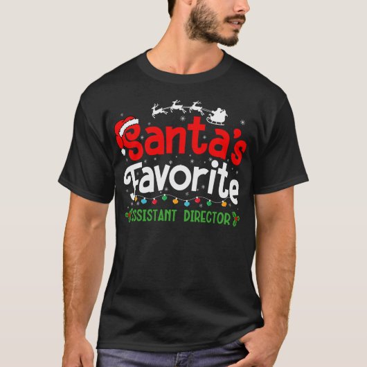 Kerstmannen Feest voor Assistent Regisseurs T-shirt (Voorkant)