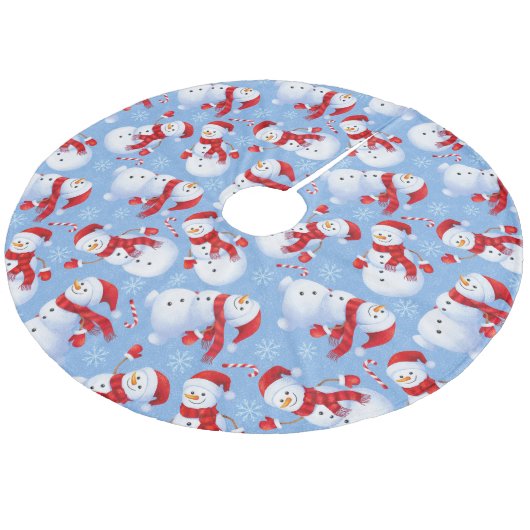 Kerstmannen Fleece Kerstboom Rok (Gekanteld)