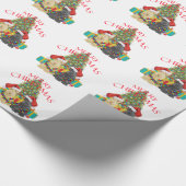 Kerstmannen Helpen Cadeaupapier (Hoek)