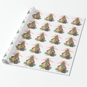 Kerstmannen Helpen Cadeaupapier