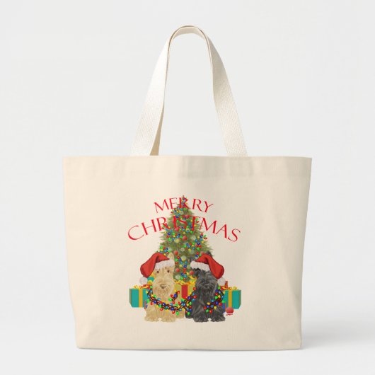 Kerstmannen Helpen Grote Tote Bag (Voorkant)