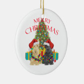 Kerstmannen Helpen Keramisch Ornament (Rechts)