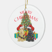 Kerstmannen Helpen Keramisch Ornament (Links)
