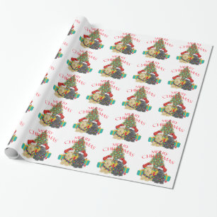 Kerstmannen Helpers Cadeaupapier