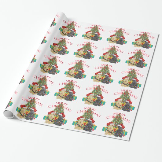 Kerstmannen Helpers Cadeaupapier (Uitgerold)