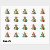 Kerstmannen Helpers Ronde Sticker (Vel)