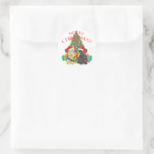 Kerstmannen Helpers Ronde Sticker (Tas)