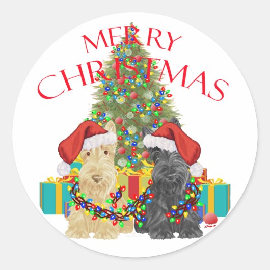 Kerstmannen Helpers Ronde Sticker (Voorkant)