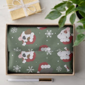 Kerstmannen Honden op Groen Tissuepapier (Geschenk)