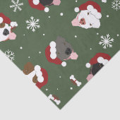 Kerstmannen Honden op Groen Tissuepapier (Detail)