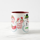kerstmannen houden van Mok met glazen koffie (Center)