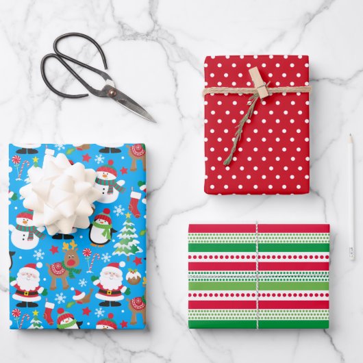 Kerstmannen Inpakpapier Vel (Voorkant)