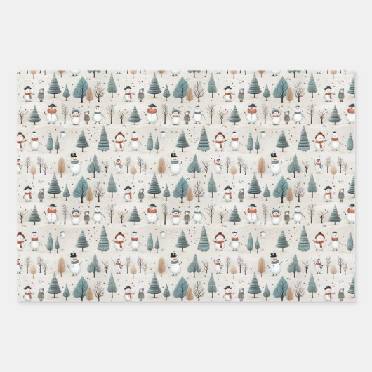 Kerstmannen Inpakpapier Vel (Voorkant 3)