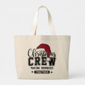 Kerstmannen maken samen herinneringen grote tote bag (Achterkant)
