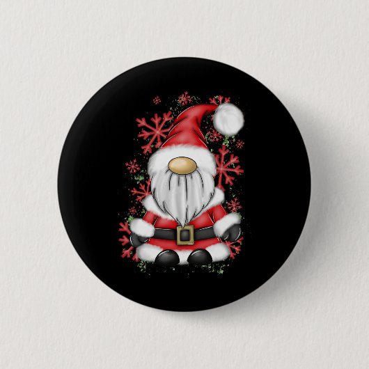 Kerstmannen meneer Claus Kabouter Sinterklaas Kers Ronde Button 5,7 Cm (Voorkant)