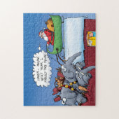 Kerstmannen Olifanten Grappige Vakantie Puzzel (Verticaal)