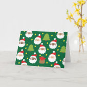 Kerstmannen Patroon Kaart (Gele Bloem)