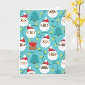 Kerstmannen Patroon Kaart (Gele Bloem)